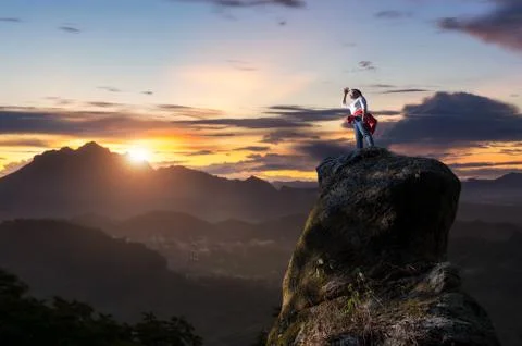Leader on top. Stock Photos