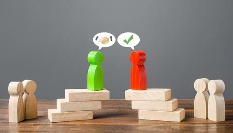 Leaders agree on the negotiation process. Diplomatic achievements and settl.. Stock Photos