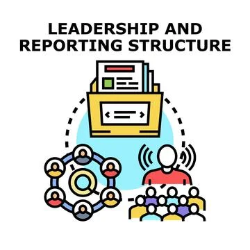 Leadership and reporting structure icon vector concept Stock Illustration