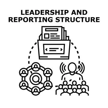 Leadership and reporting structure icon vector concept Stock Illustration