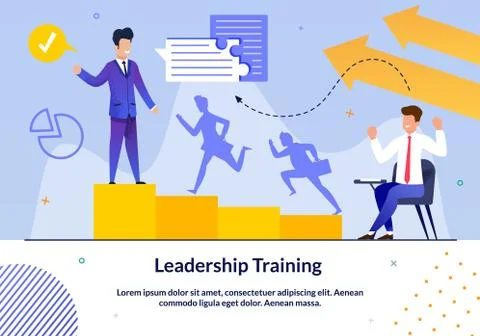 Leadership Business Training Flat Vector Banner Stock Illustration
