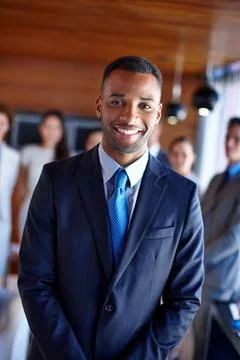 Leadership cannot be given but worked for. a confident businessman standing in Foto stock