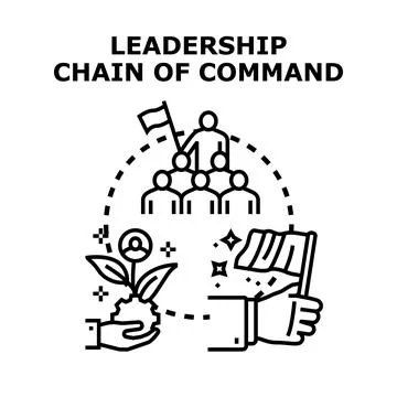 Leadership chain of command hierarchy developing team success 스톡 일러스트