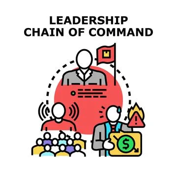 Leadership chain of command system managing business problems Stock Illustration