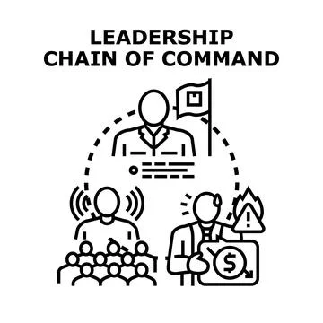 Leadership chain of command system managing business problems Stock Illustration