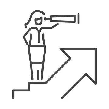 Leadership concept vector linear icon 스톡 일러스트