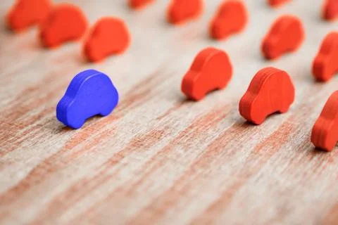 Leadership conceptual. Singularity, individuality, Difference background Foto stock
