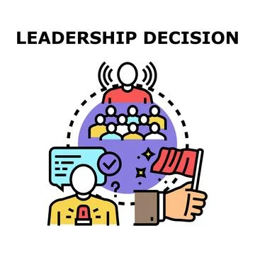 Leadership decision making process and team management concept Stock Illustration