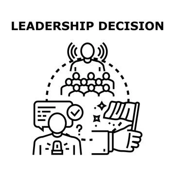 Leadership decision making process and team management concept Stock Illustration