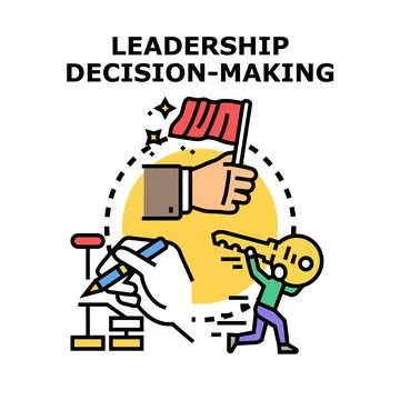 Leadership decision making process for business success Illustrazione stock