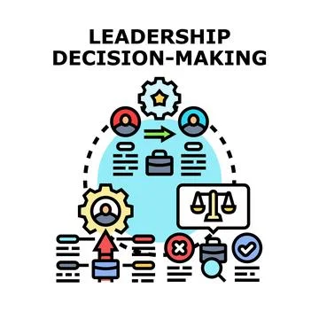 Leadership decision making process developing strategy business Illustrazione stock