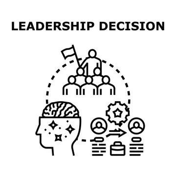 Leadership decision making process developing business strategy イラスト素材