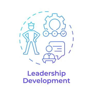 Leadership development blue gradient concept icon Illustrazione stock