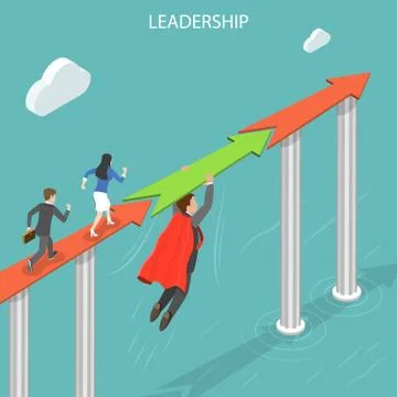 Leadership flat isometric vector concept. Stock Illustration