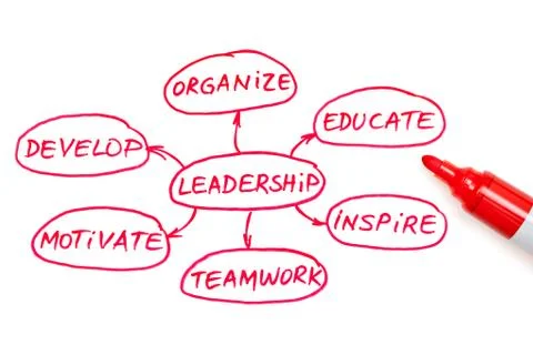 Leadership flow chart red marker イラスト素材