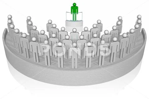 Leadership. Green leader - 3D illustration Stock Illustration