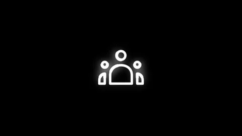 Leadership Line Icon Animation Loop Black Background Stock Footage 340190784