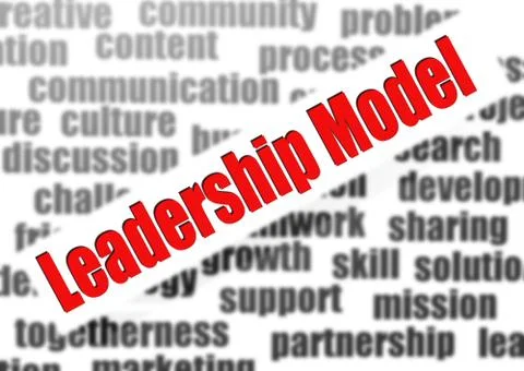 Leadership model word cloud Stock Illustration