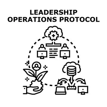 Leadership operations protocol managing strategic business development Stockillustratie