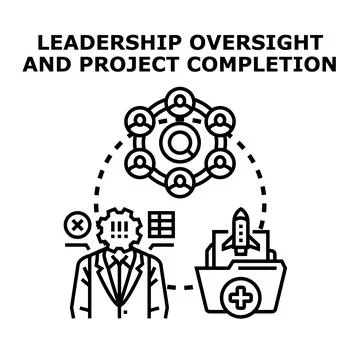 Leadership oversight ensuring project completion and success Stock Illustration