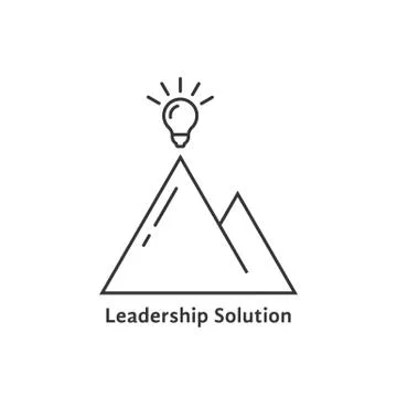 Leadership solution logo with bright bulb 스톡 일러스트