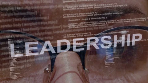 Leadership text on female software developer Stock Footage 107514148