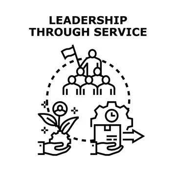 Leadership through service concept developing growth process Stock Illustration