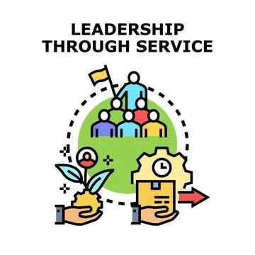 Leadership through service concept developing growth process Stock Illustration