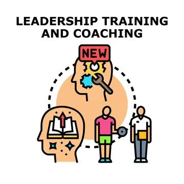 Leadership training coaching developing business skills Illustrazione stock