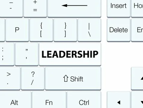 Leadership white keyboard button 스톡 일러스트