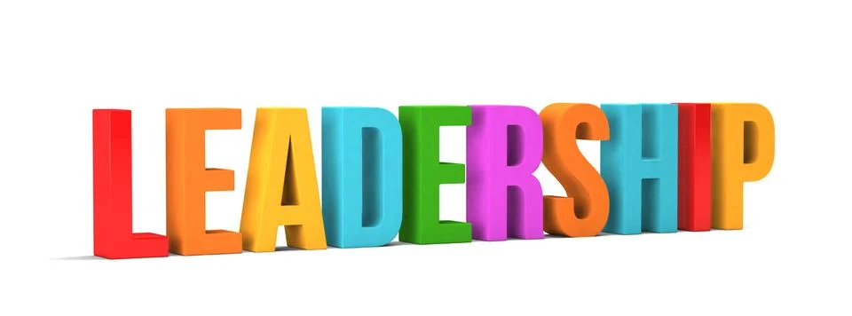 Leadership word. 3D Render illustration in white background Illustrazione stock