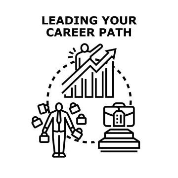 Leading career path developing professional growth concept Иллюстрация