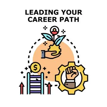 Leading career path development achieving financial success Stock Illustration
