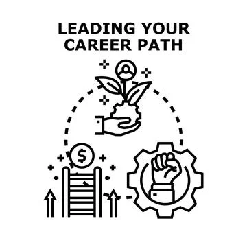 Leading career path development achieving financial success Stock Illustration
