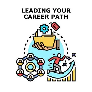 Leading career path development and business growth strategy Stock Illustration