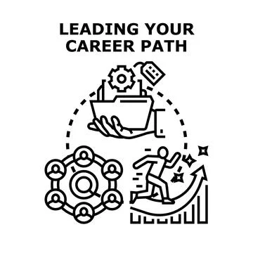 Leading career path development and business growth strategy Stock Illustration