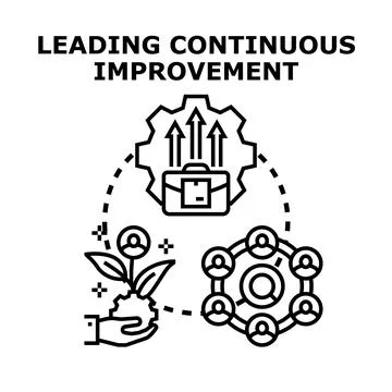 Leading continuous improvement process for business development Stock Illustration