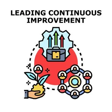 Leading continuous improvement process for business development Stock Illustration