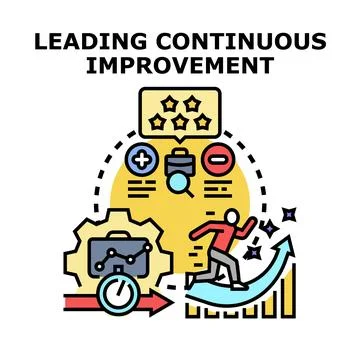 Leading continuous improvement process developing success Ilustração Stock