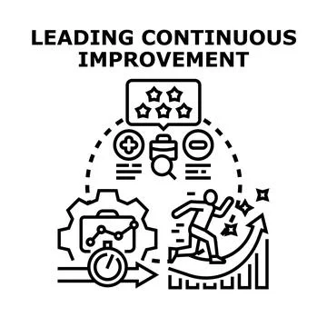 Leading continuous improvement process developing success Stock Illustration
