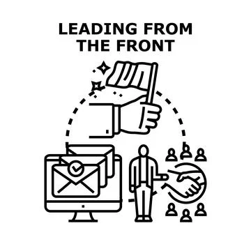 Leading from the front concept vector illustration Stock Illustration