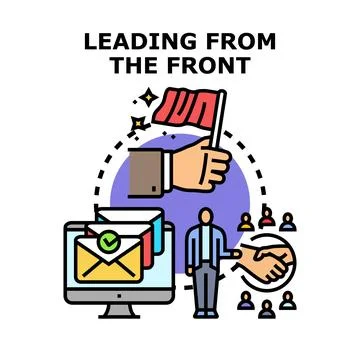 Leading from the front concept vector illustration Stock Illustration