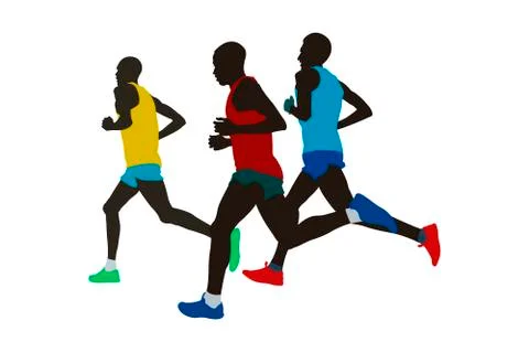 Leading group runners Stock Illustration