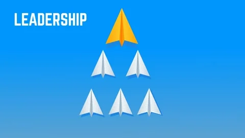 Leading Paper Plane in Direction of Growth Stock Footage 316629643