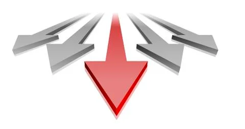 Leading Red Arrow Stock Illustration