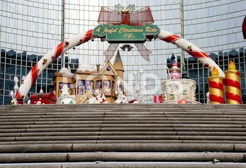 Leading to the staircase of christmas Stock Photos