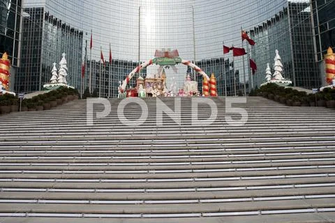 Leading to the staircase of christmas Stock Photos