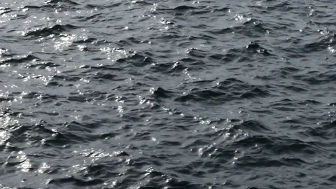 Leading waves of the sea with reflections and sun glare. Stock Footage 83933791