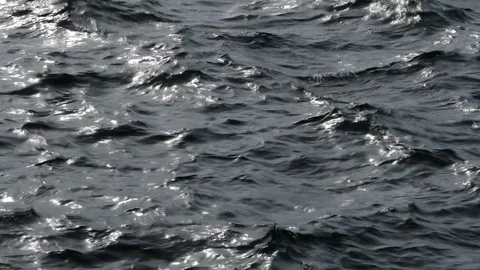 Leading waves of the sea with reflections and sun sheen. Stock Footage 83933793