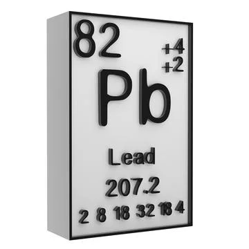 Lead,Phosphorus on the periodic table of the elements on white blackground,.. Stock Illustration